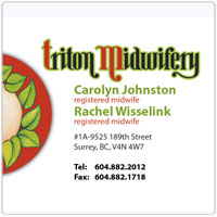 triton Midwifery busines Card